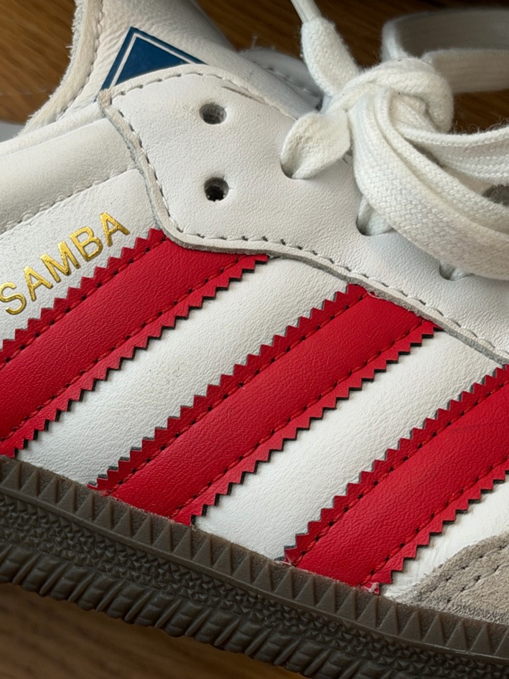 Adidas Samba Sneakers | White, Red, Gray, Gold - Picture 9 of 11